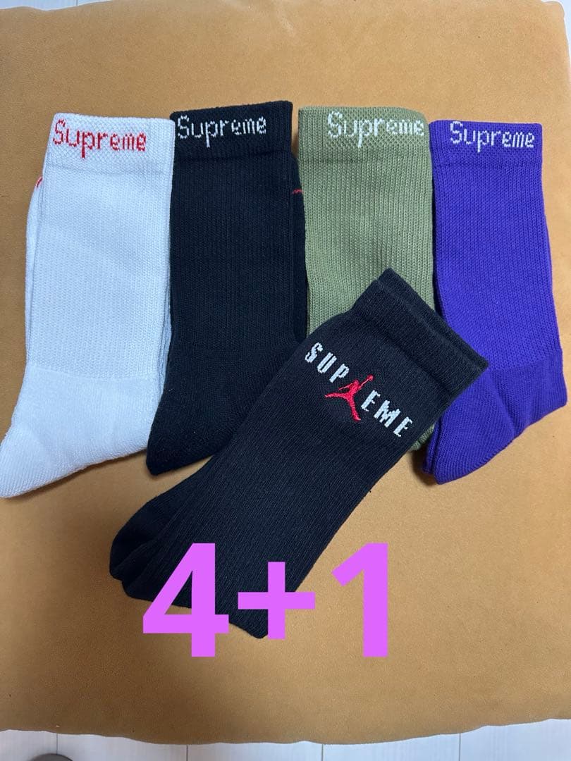 Supreme クルーソックス 4足セット+1