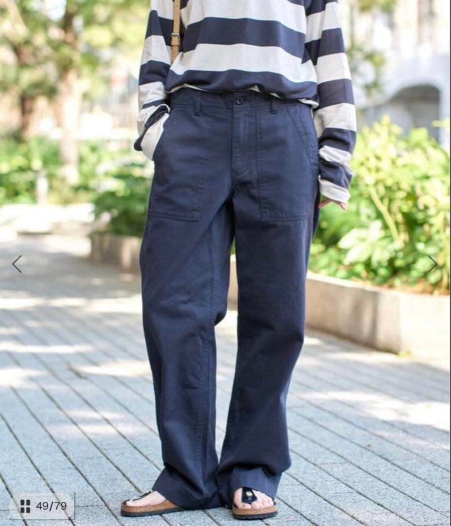 【未使用級】スピックアンドスパン ルーズ ベイカー パンツ ネイビー 36