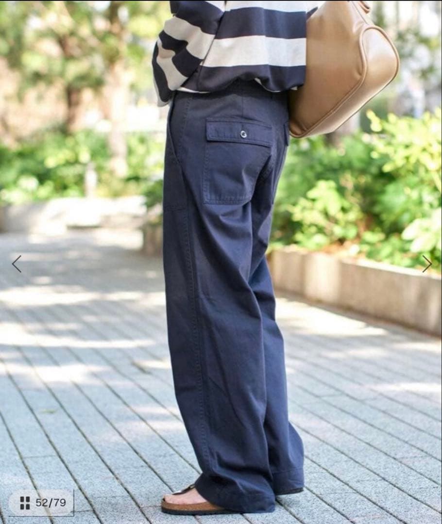 【未使用級】スピックアンドスパン ルーズ ベイカー パンツ ネイビー 36