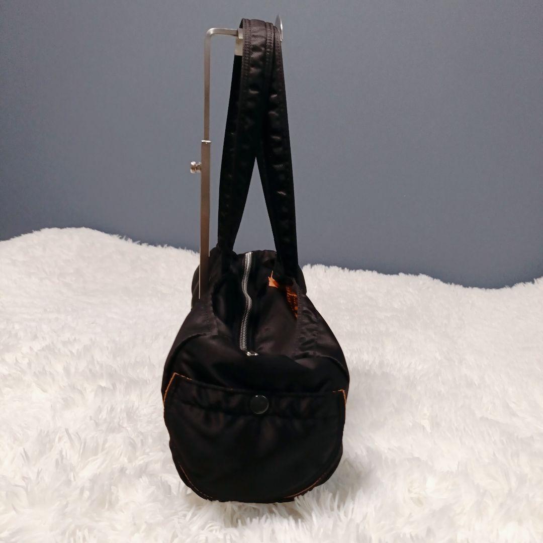 【美品】PORTER ポーター ミニボストン ドラムバッグ ブラック タンカー