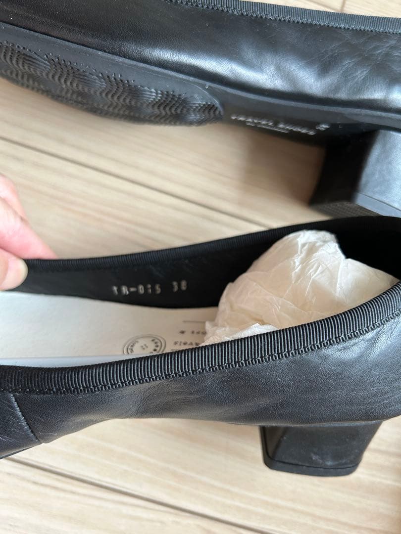 お値下げ！ショセchausserブラックバレエシューズ トラベルシューズ