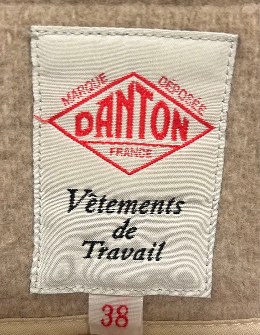 DANTON ノーカラージャケット 38 ベージュ