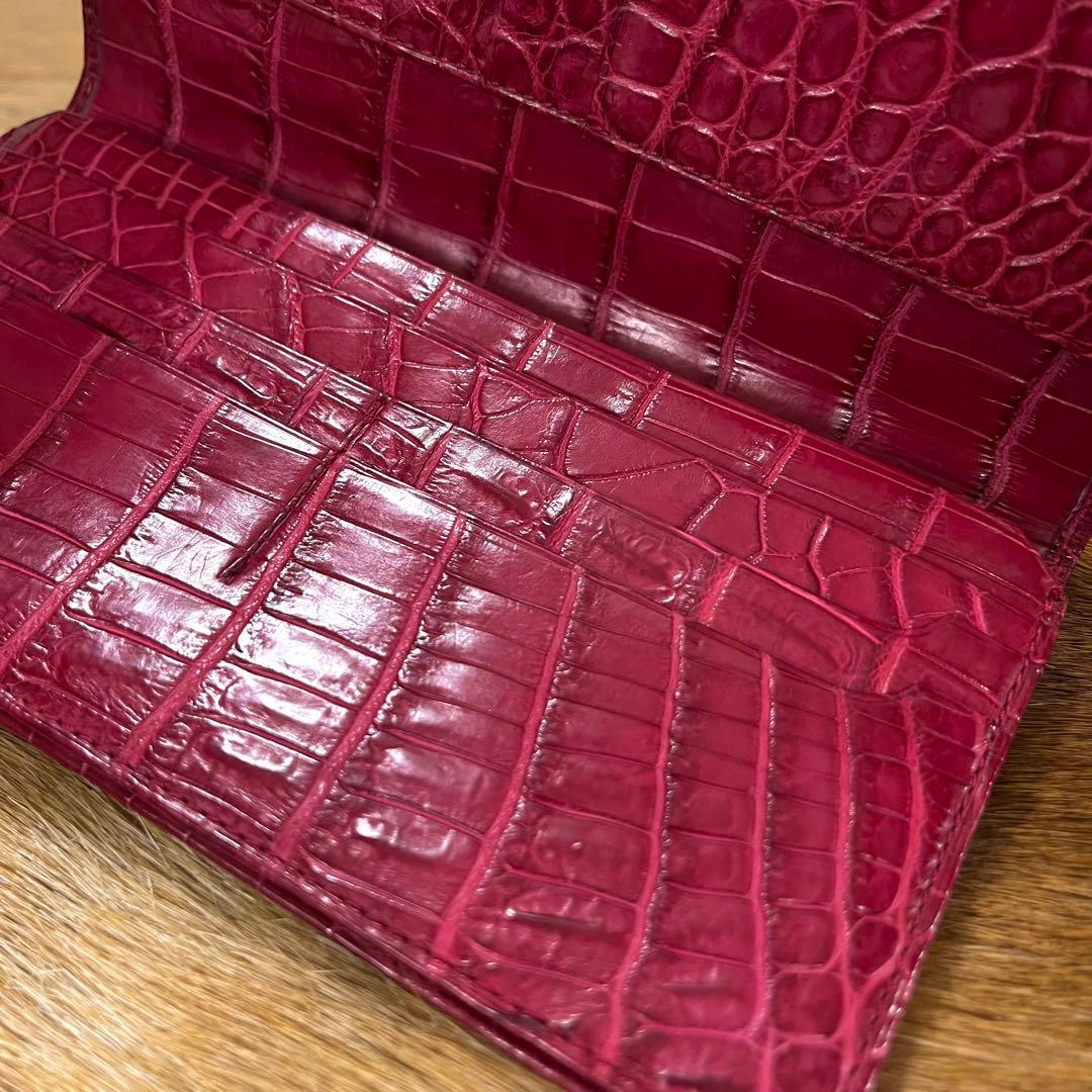 極美品 定15万 最高峰 クロコダイル センターセレクト 無双 長財布