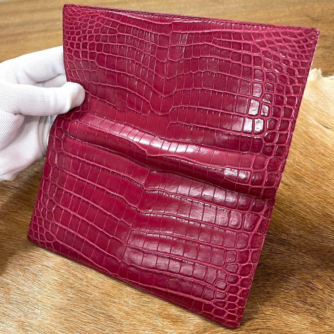 極美品 定15万 最高峰 クロコダイル センターセレクト 無双 長財布