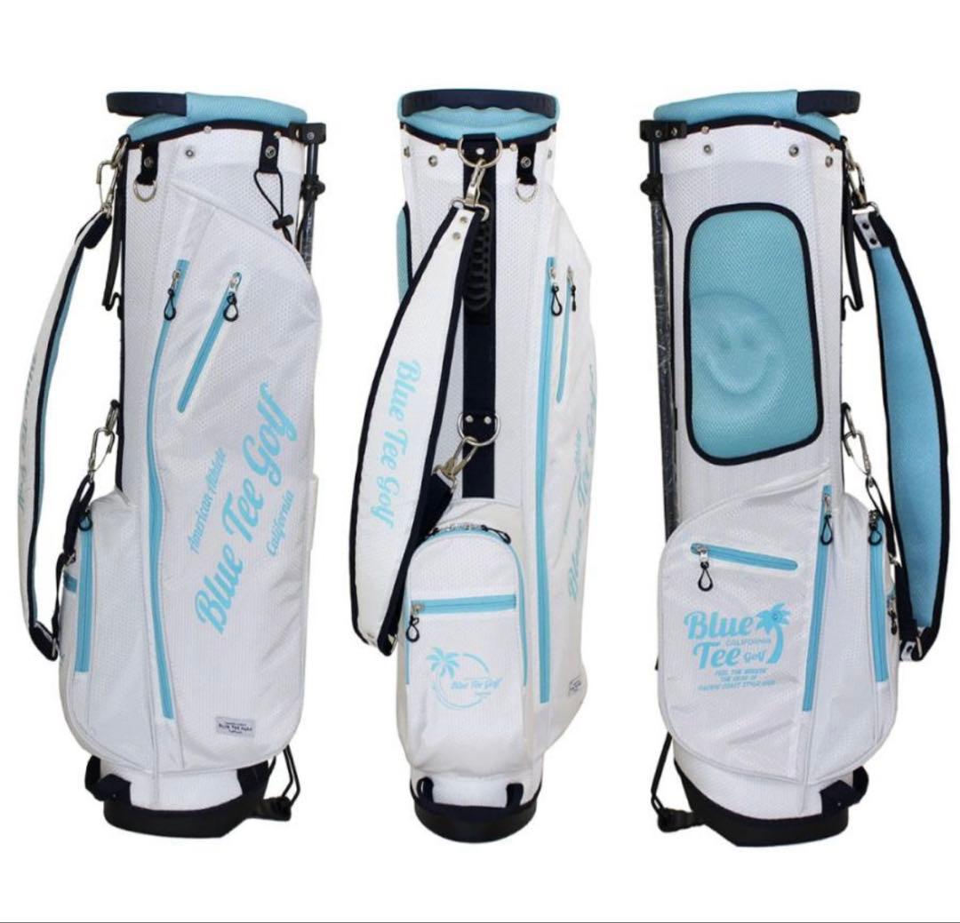 Blue Tee Golf クラシックゴルフバッグ ホワイト/ブルー