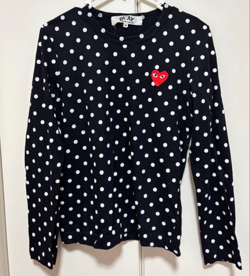 【本日発送、値下げ】コムデギャルソン PLAY ドット柄長袖Tシャツ M
