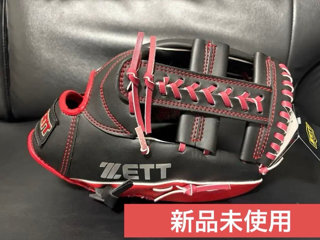 【新品未使用】野球ZETTプロモデル 軟式グローブ 12インチ ブラック/レッド
