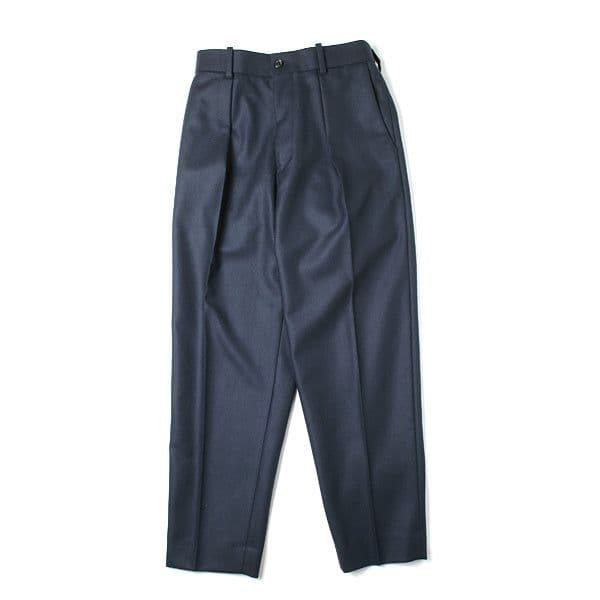MARKAWARE 日本製 ウールフランネル ペグトップ パンツ ネイビー 1