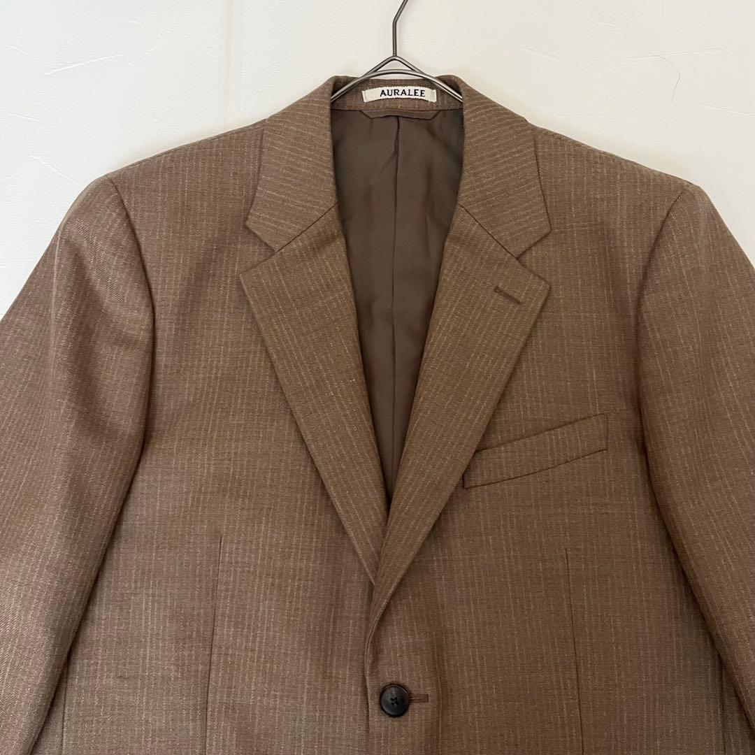 【美品】 AURALEE テーラードジャケット ウール ブラウン