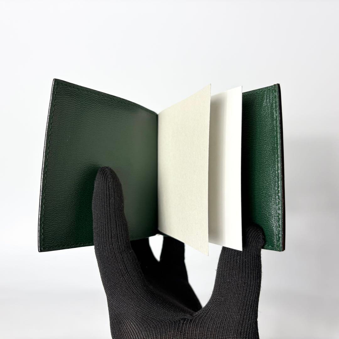 ダンヒル　レザーマネークリップ　三つ折り　カードポケット付き　ブラウン　グリーン