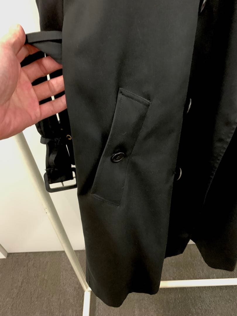 サンローランブラック トレンチコート ロング丈エディスリマン 38サイズ