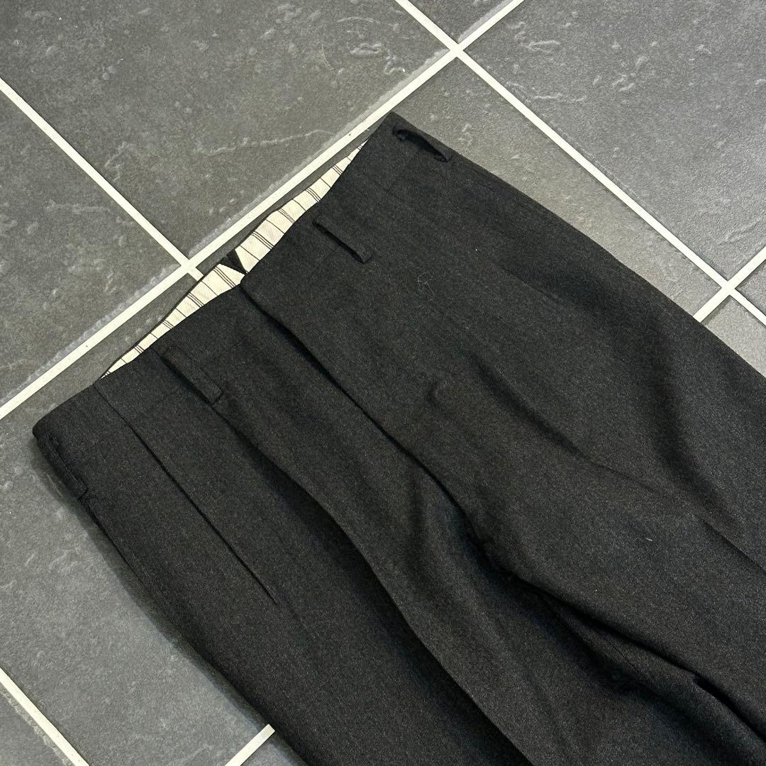 vintage 【ウール　ツータックスラックス　チャコールグレー　レア】