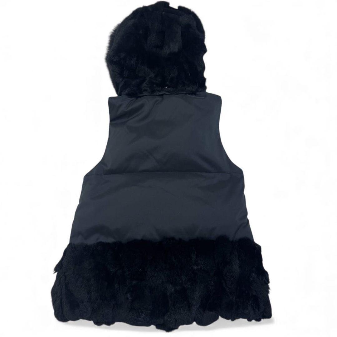 ダイアグラム　ダウンベスト　レッキス　ラビット　フード　脱着可能　ブラック　36