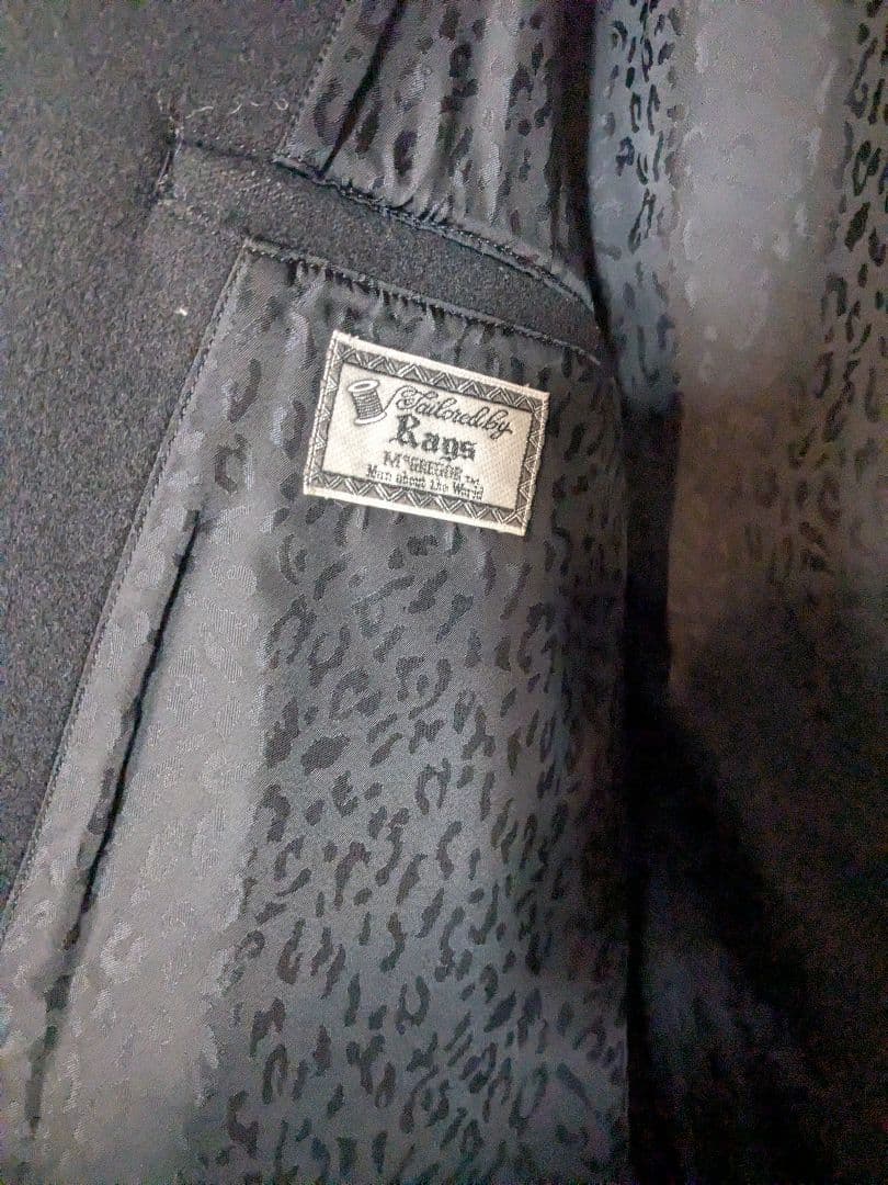 14AW ラグスマックレガー 10ボタン ロングPコート 黒 S