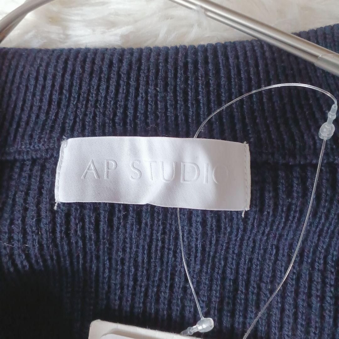 新品タグ付き☆AP STUDIO ハーフジップ ニット ジャンプスーツ濃紺