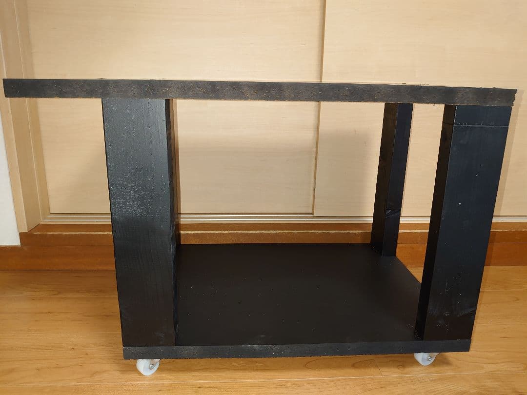 【移動に便利なキャスター付シンプルスタンド㉖】パチスロ実機1台用の置く台・黒色