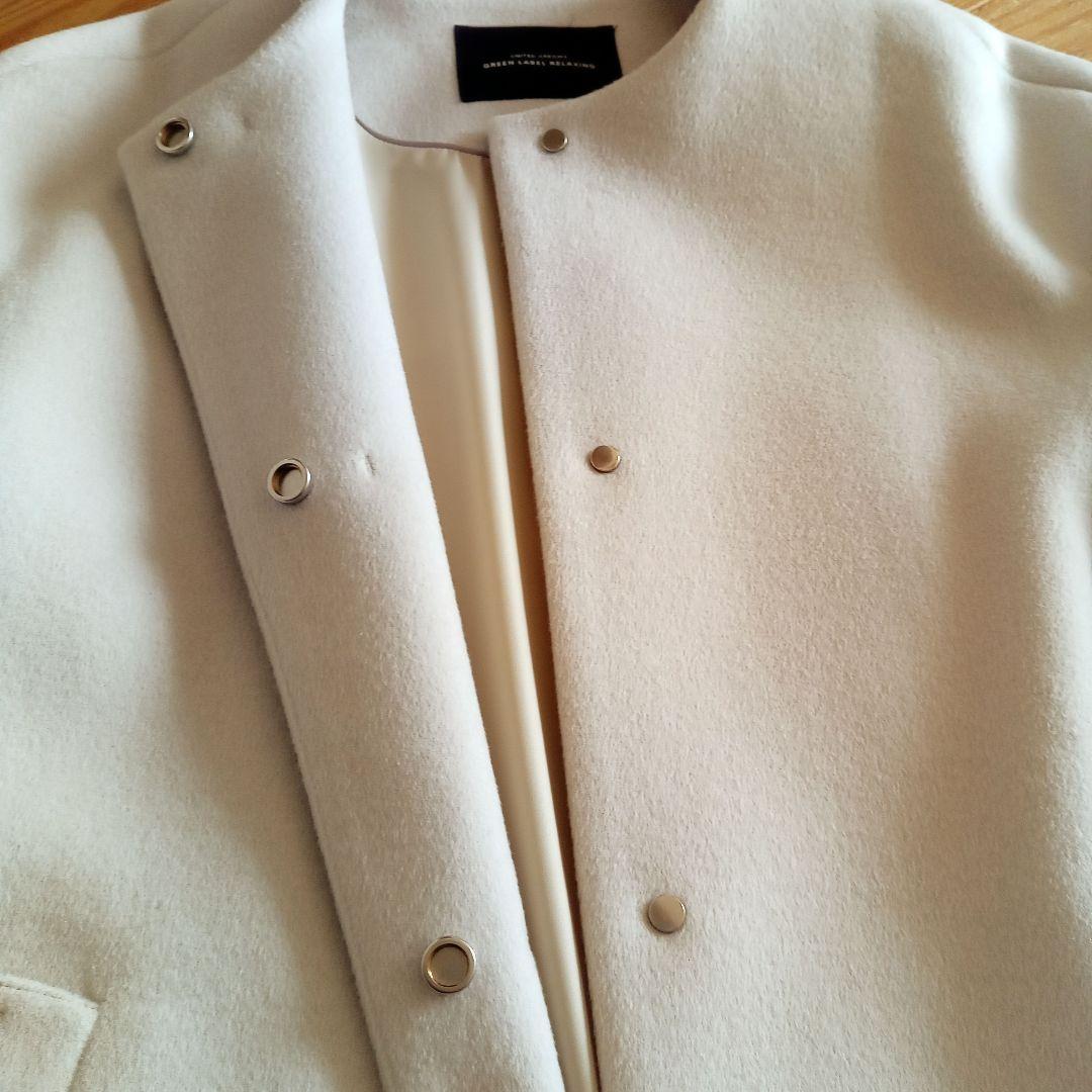 グリーンレーベルリラクシング　ノーカラーミドル丈コート　美品
