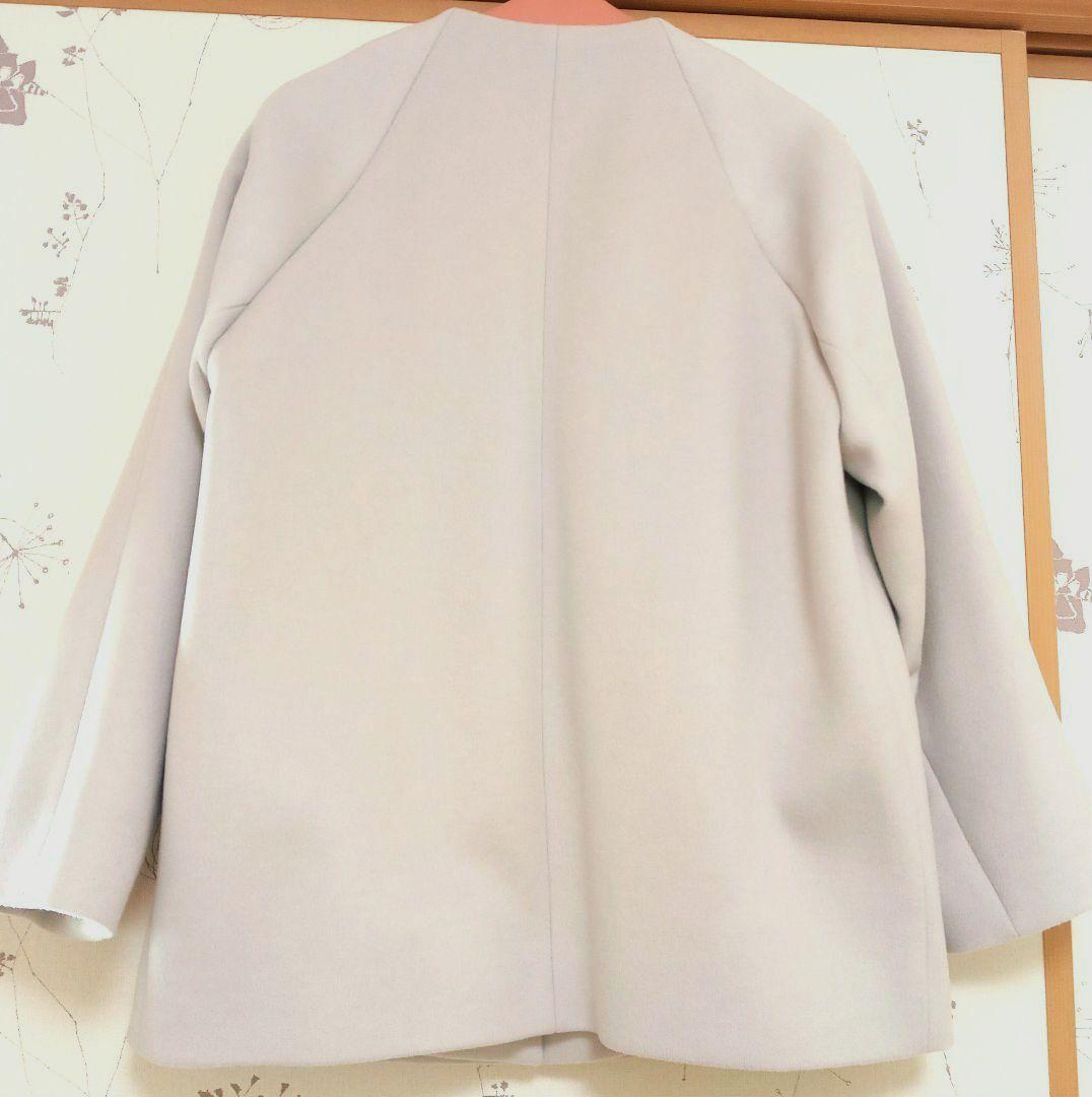 グリーンレーベルリラクシング　ノーカラーミドル丈コート　美品