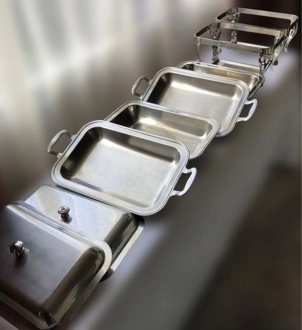 ユキワ　ブッフェ　チューフィングディッシュ　角　2台8点セット