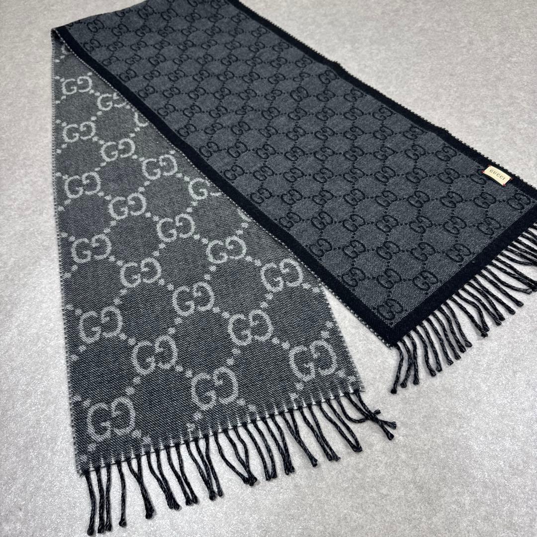 GUCCI グッチ GG柄 リバーシブル マフラー ストール ショール