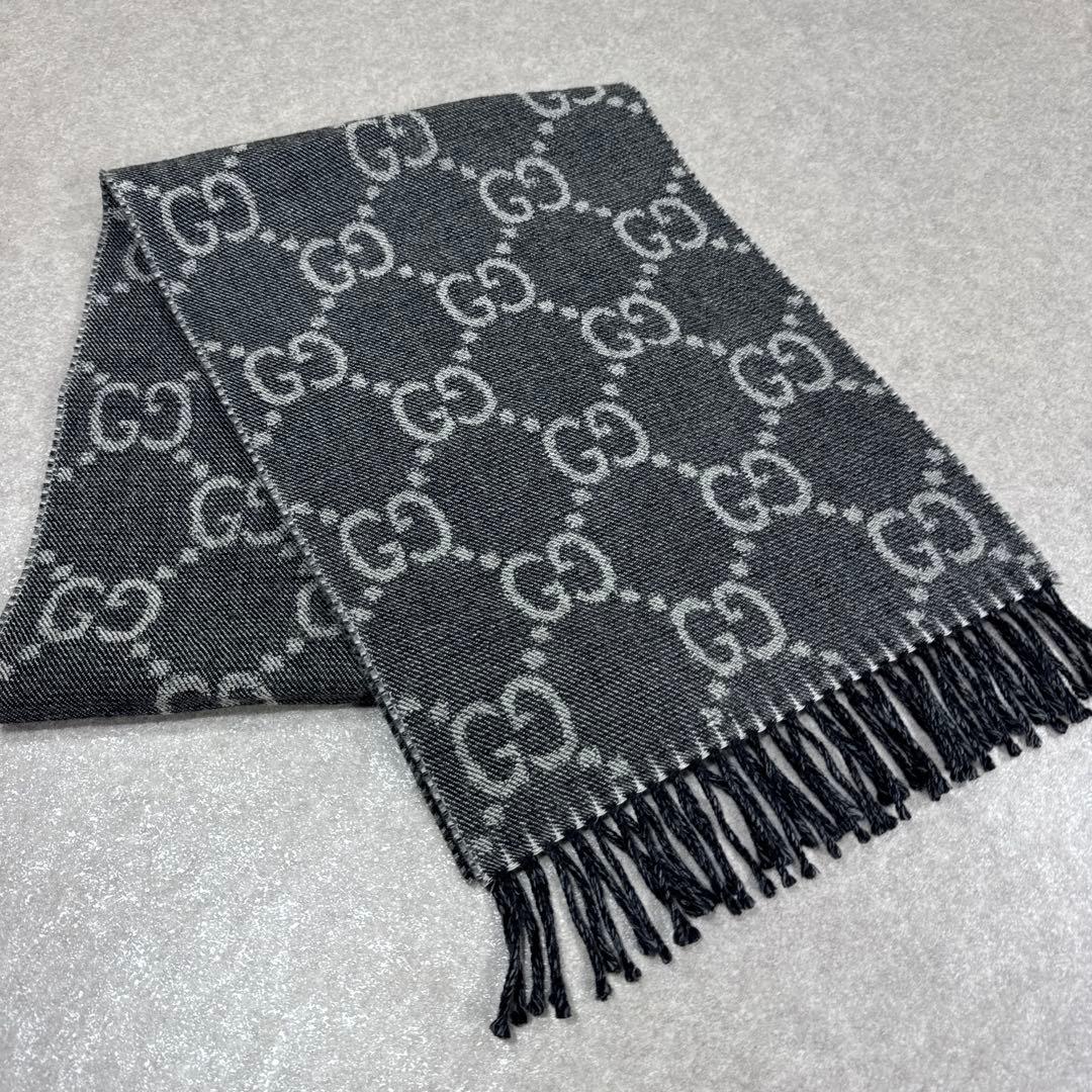 GUCCI グッチ GG柄 リバーシブル マフラー ストール ショール