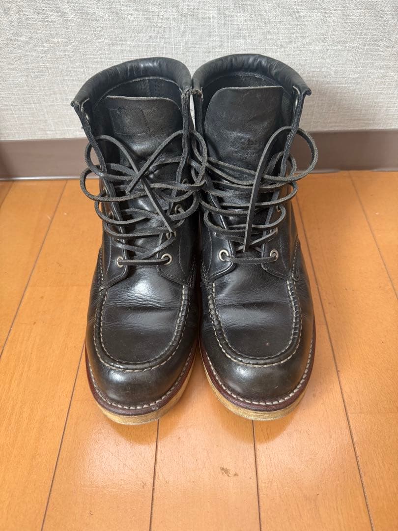 Chippewa チペワ ブラック ワークブーツ モックトゥ USA製 8E