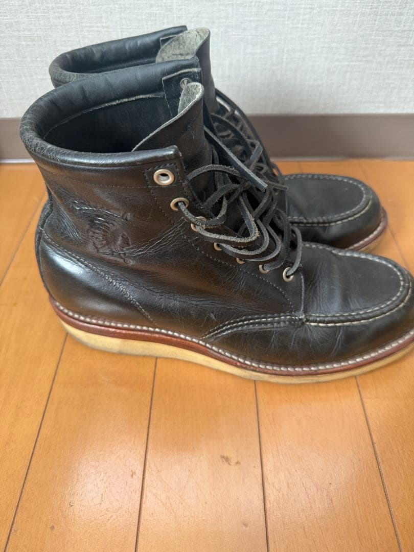 Chippewa チペワ ブラック ワークブーツ モックトゥ USA製 8E