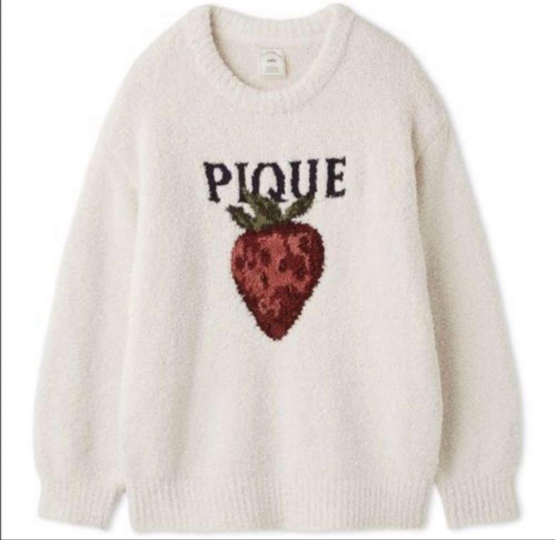新品未開封　ジェラートピケ メランジストロベリージャガードプルオーバー 苺