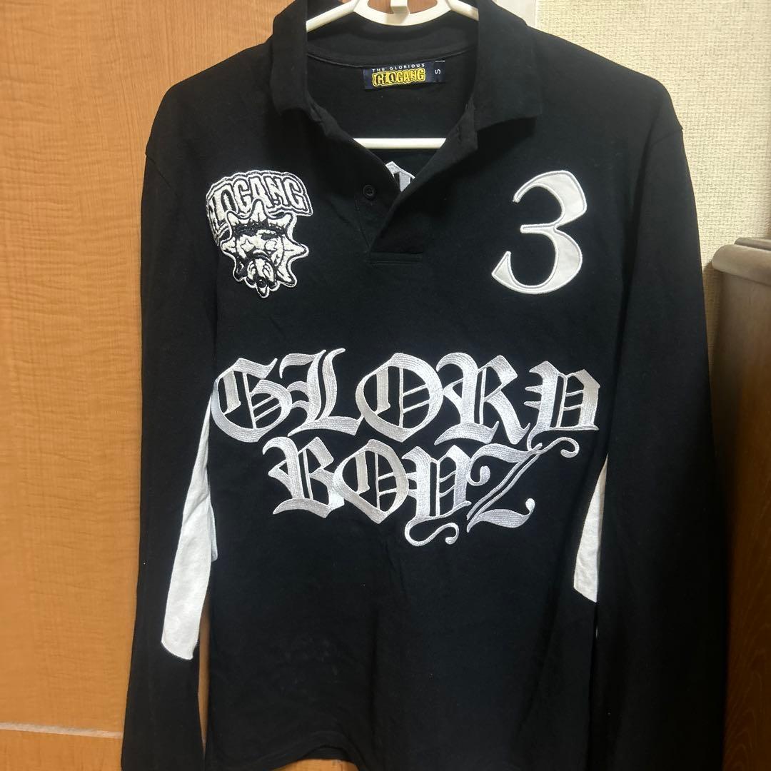GLOGANG 長袖ポロシャツ Sサイズ ブラック