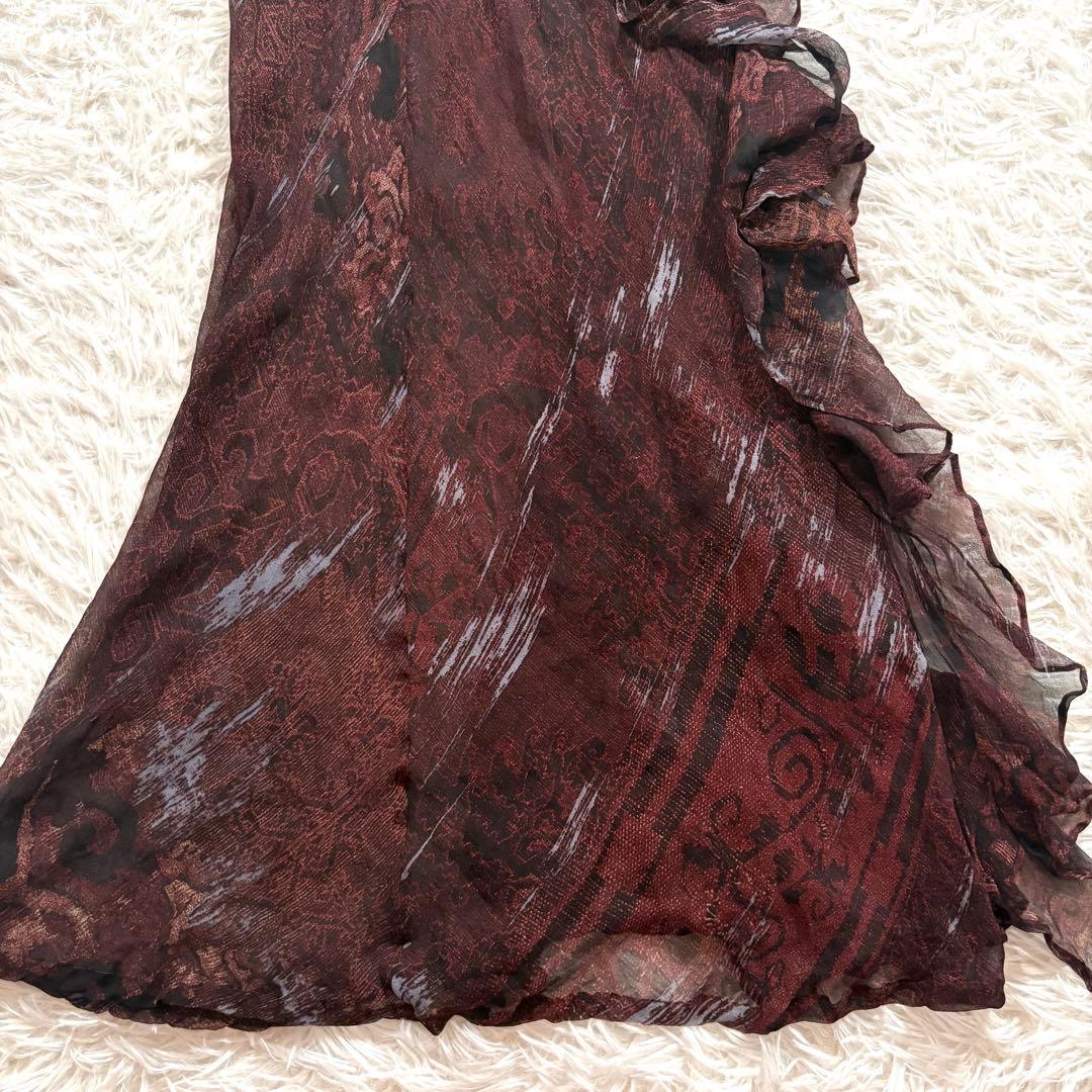 美品✨ドリスヴァンノッテン　　ノースリーブ　フリル　ドレス　ワンピース　シアー