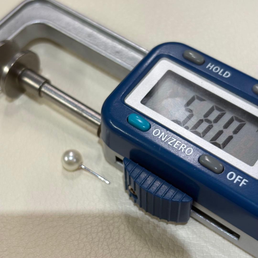 496 パールピアス　あこや真珠　5.8mm K14WG