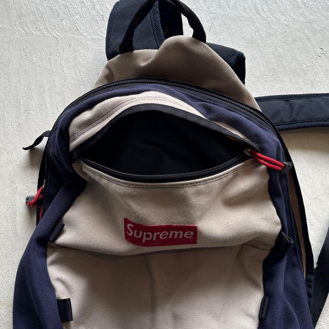 バッグ supreme beige navy backpack box logo