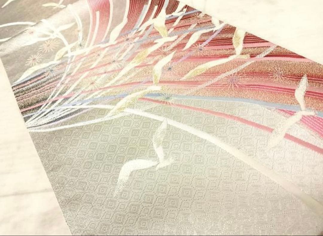 振袖 フルセット6点M〜Ｌ花鳥文　辻が花　暈し染め　金銀彩　正絹