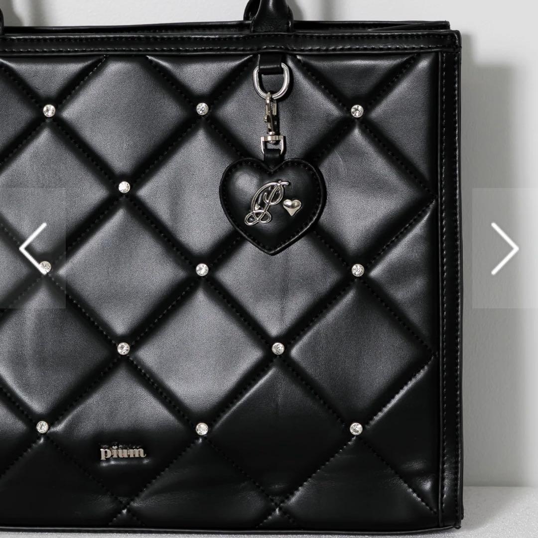 pium ビジューキルティングトートバッグ