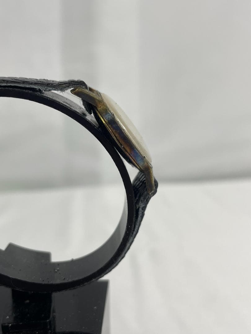 ◆OMEGA ゴ－ルド文字盤 ラウンド 2針 手巻き 腕時計 09253