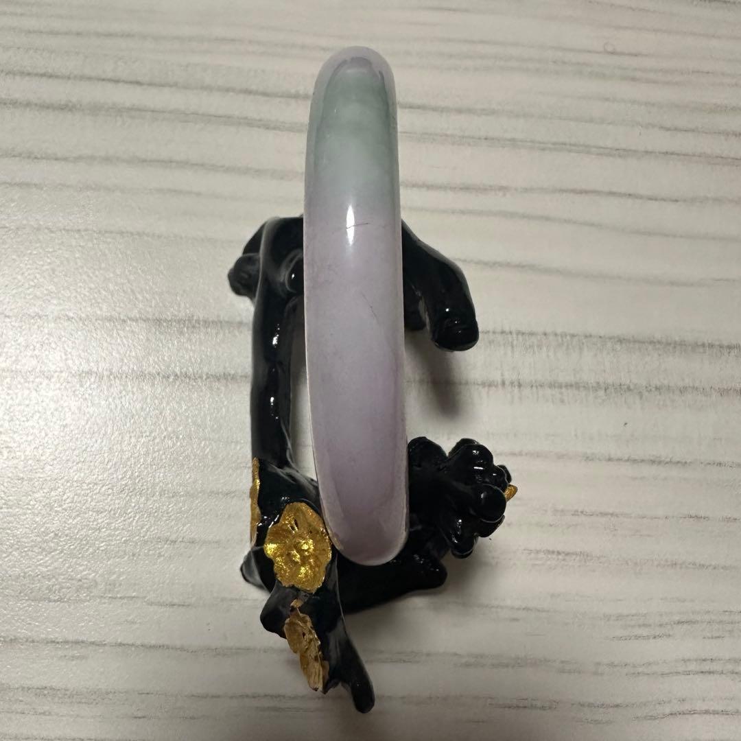 天然ミャンマー産 翡翠バングル 淡紫×淡緑色グラデーション 56.0mm（A貨）