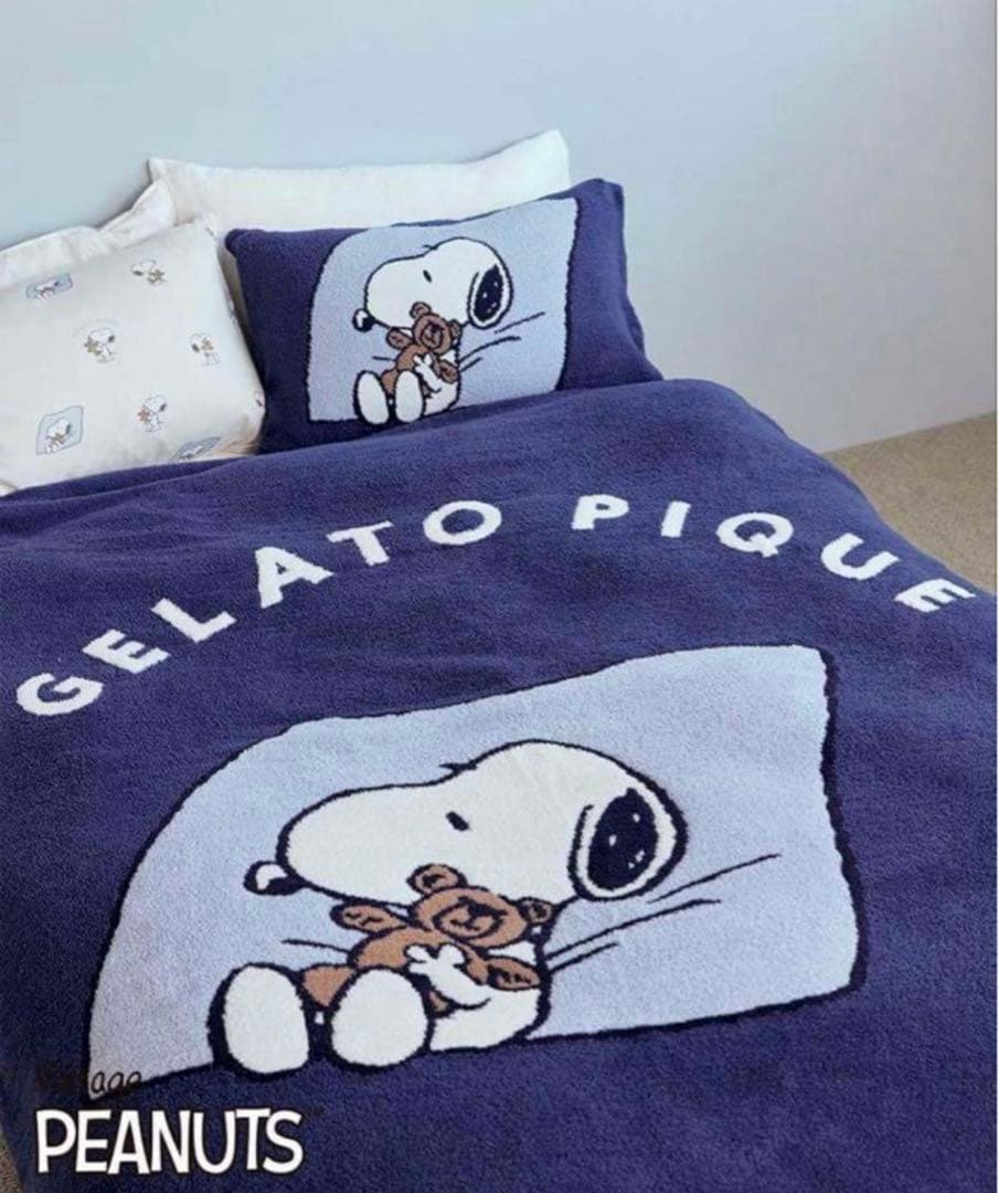 新品未開封★ジェラートピケ スヌーピー マルチカバー ネイビー ジェラピケ