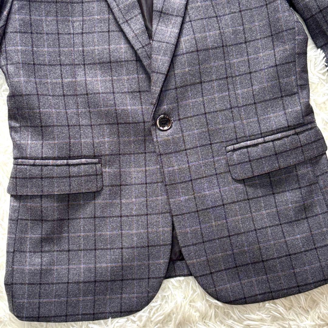 【未使用級】Sサイズ 3ピース セットアップスーツ ペンチェック 黄色 ビジネス