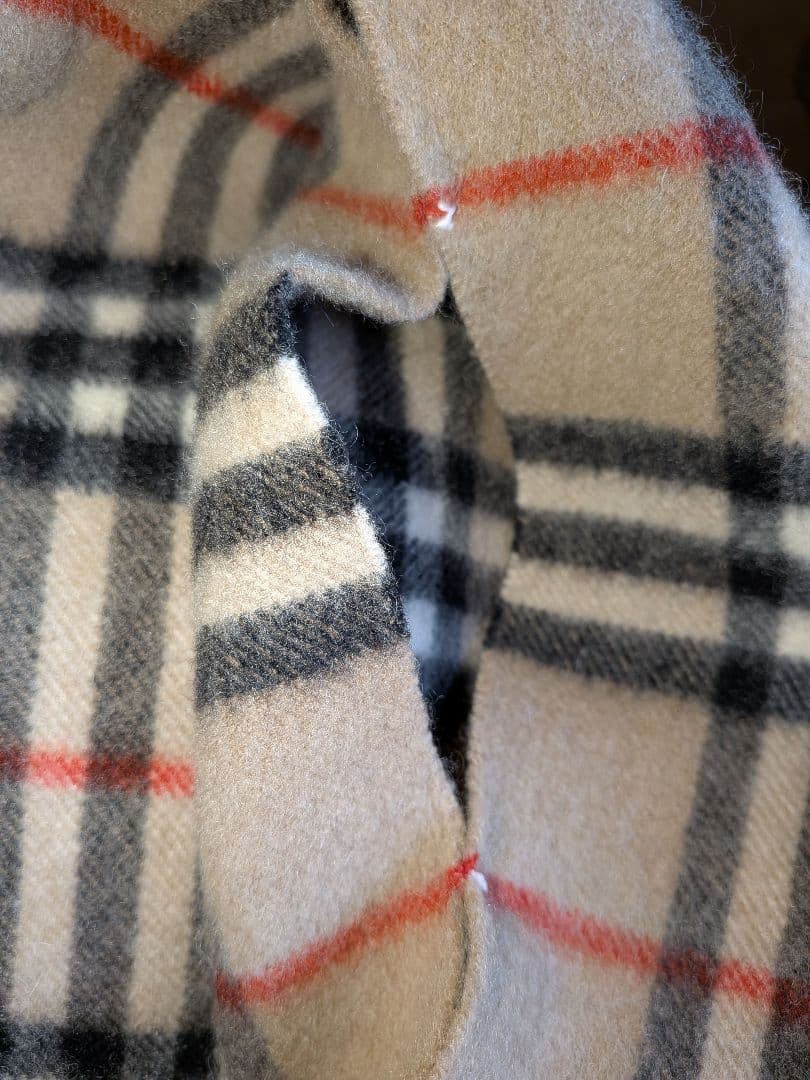 未使用　90's Burberrys カシミヤ チェックマフラー カシミヤ