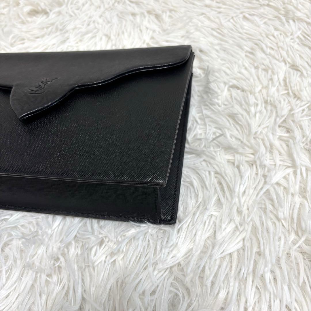 美品★イヴサンローラン クラッチバッグ カサンドラ レザー ブラック YSL
