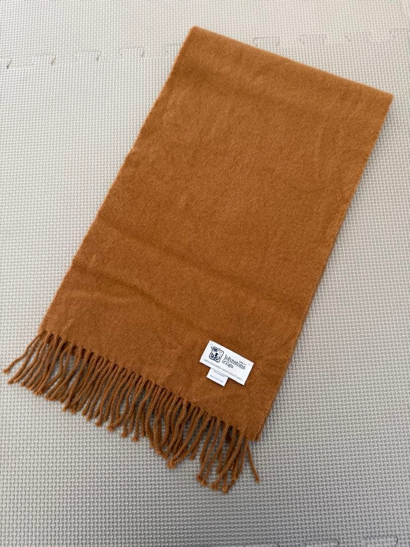 【限定値下】Johnstons 100%カシミヤ マフラー キャメル