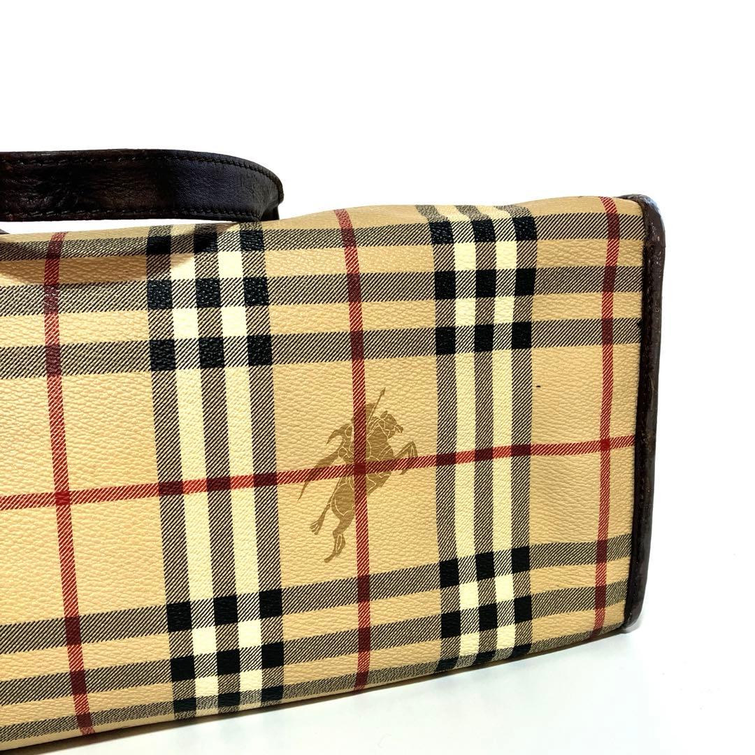 【廃盤品】バーバリー ノバチェック シャドーホース PVC トートバッグ