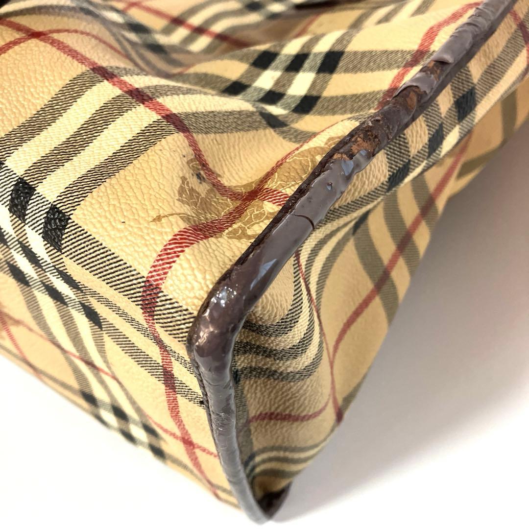 【廃盤品】バーバリー ノバチェック シャドーホース PVC トートバッグ