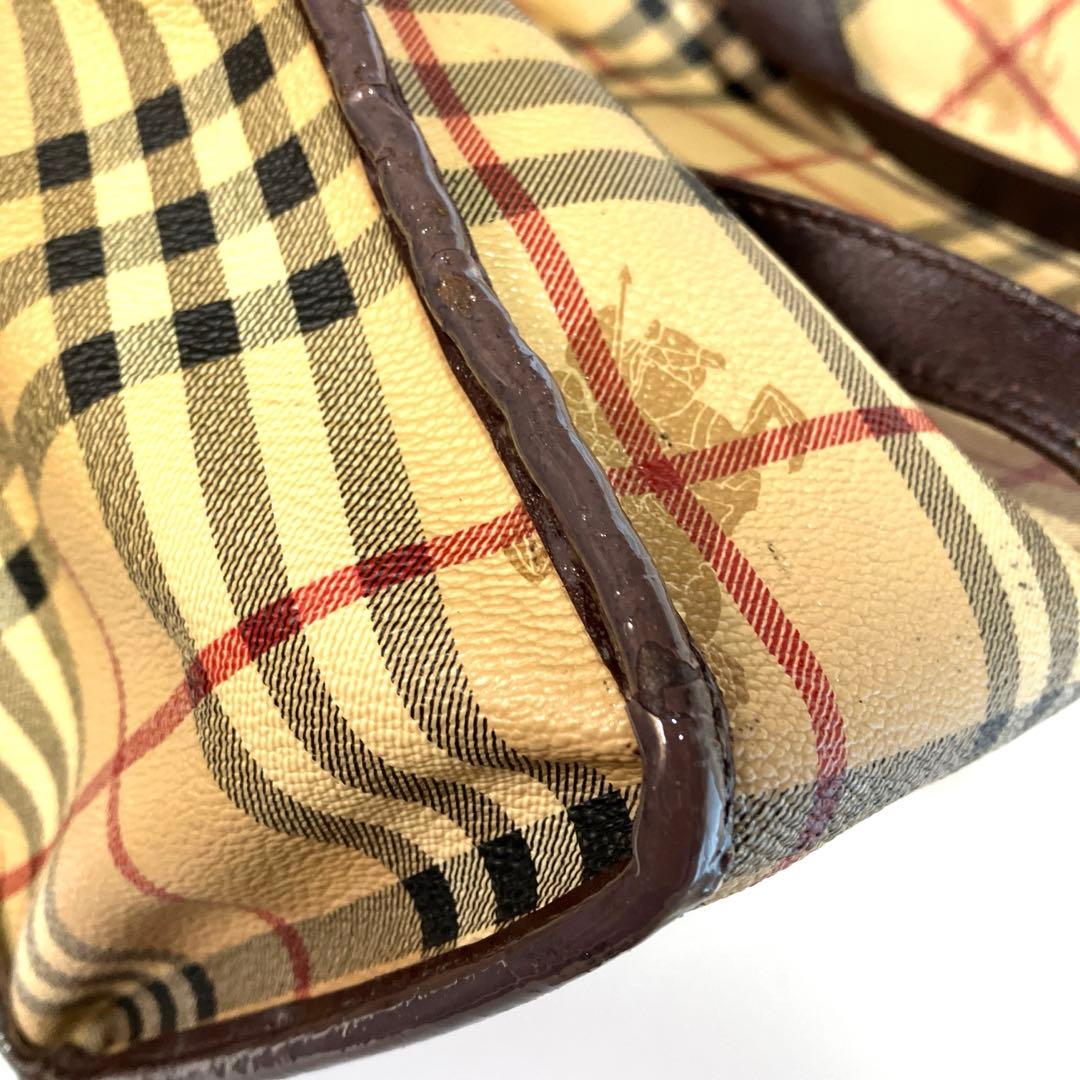 【廃盤品】バーバリー ノバチェック シャドーホース PVC トートバッグ