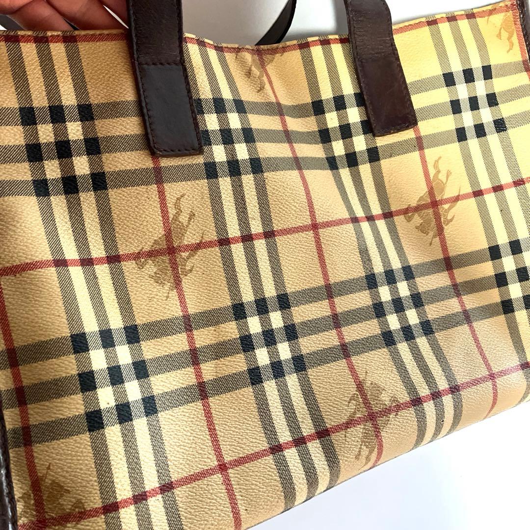 【廃盤品】バーバリー ノバチェック シャドーホース PVC トートバッグ