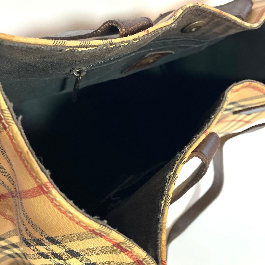 【廃盤品】バーバリー ノバチェック シャドーホース PVC トートバッグ