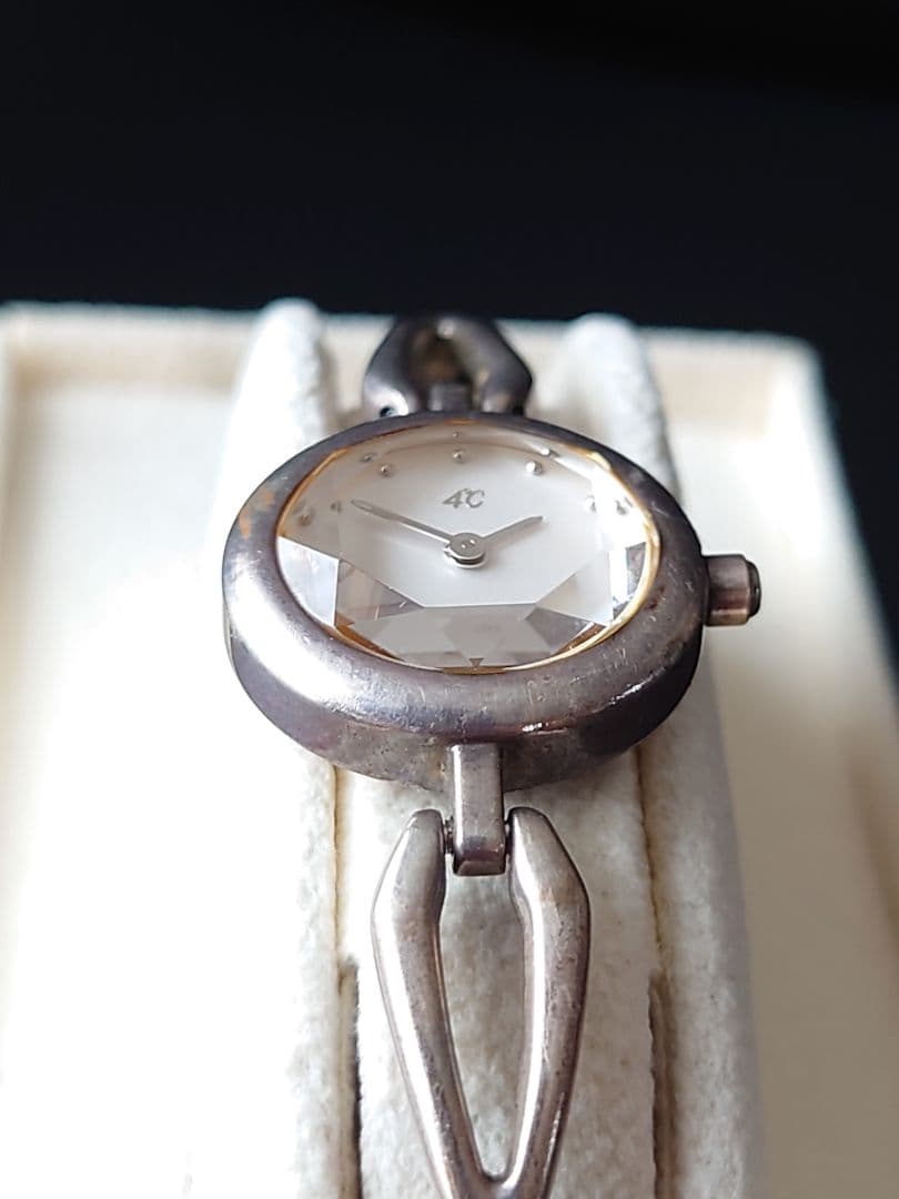4℃ レディース腕時計 シルバー925　カットガラス