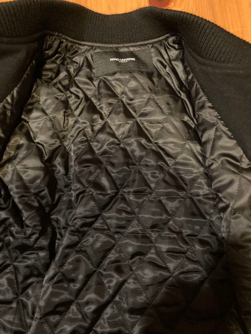 【美品】NANO UNIVERSE スタジャンナノユニバース袖ラムレザー切り替え
