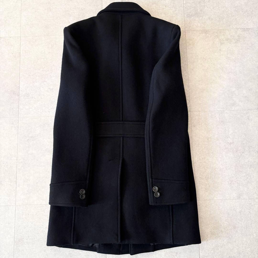 新品未使用タグ付✨️6万 ラウンジリザード ミドル丈ウールコート 1 ブラック
