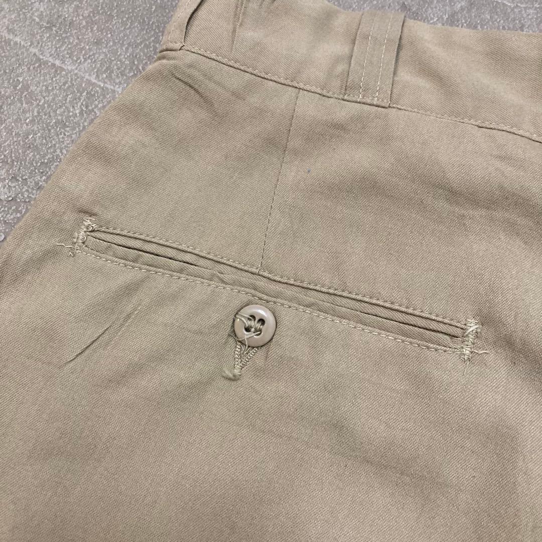 60s チノパン ワークパンツ カーキベージュ W32 ワイド ヴィンテージ